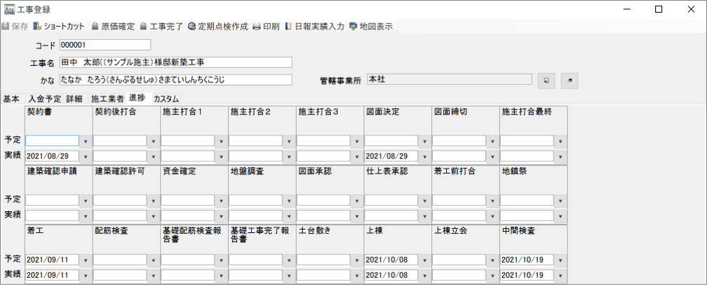 進捗管理項目について